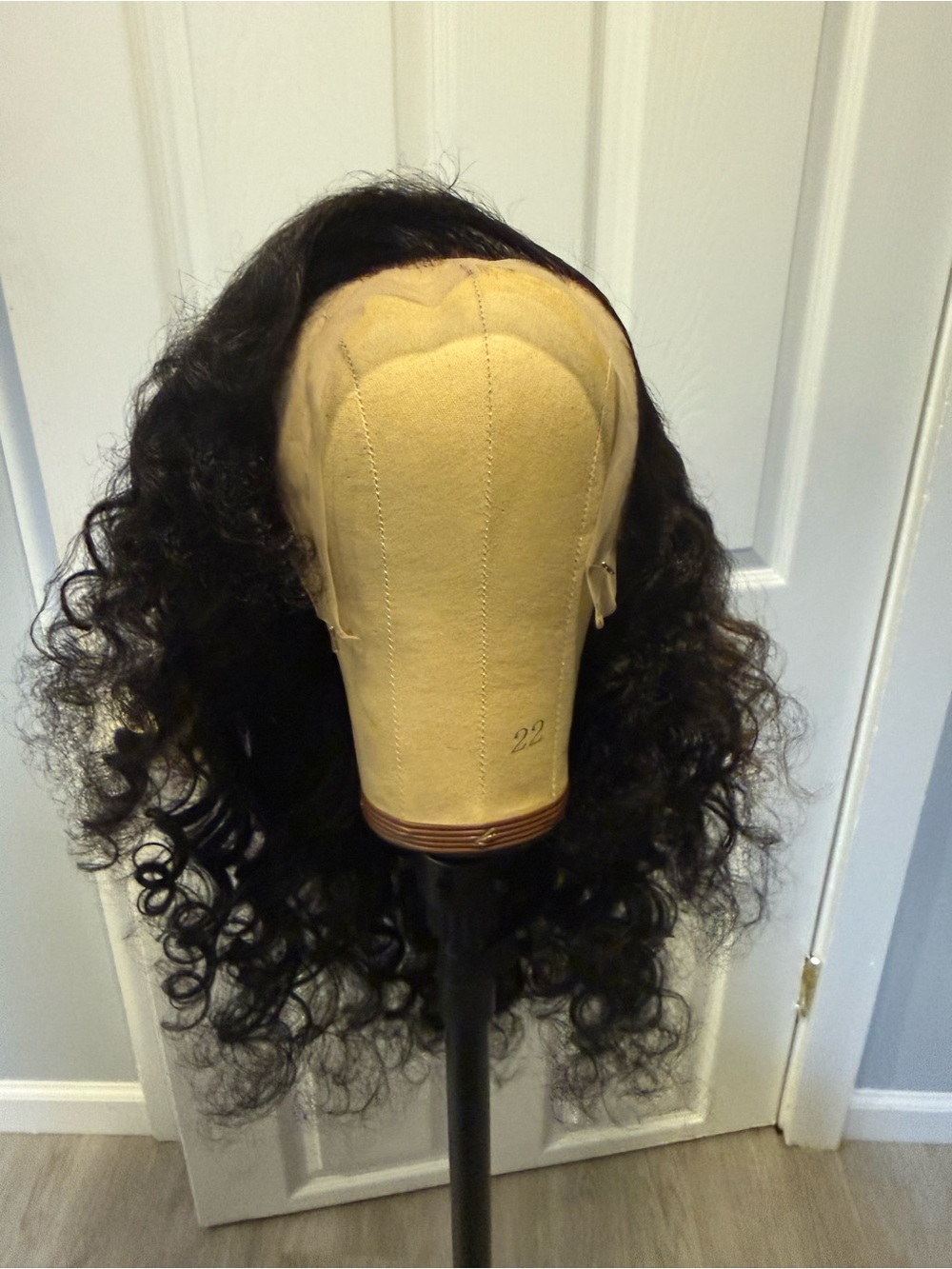 Natural Black Curly Lace Front Wig